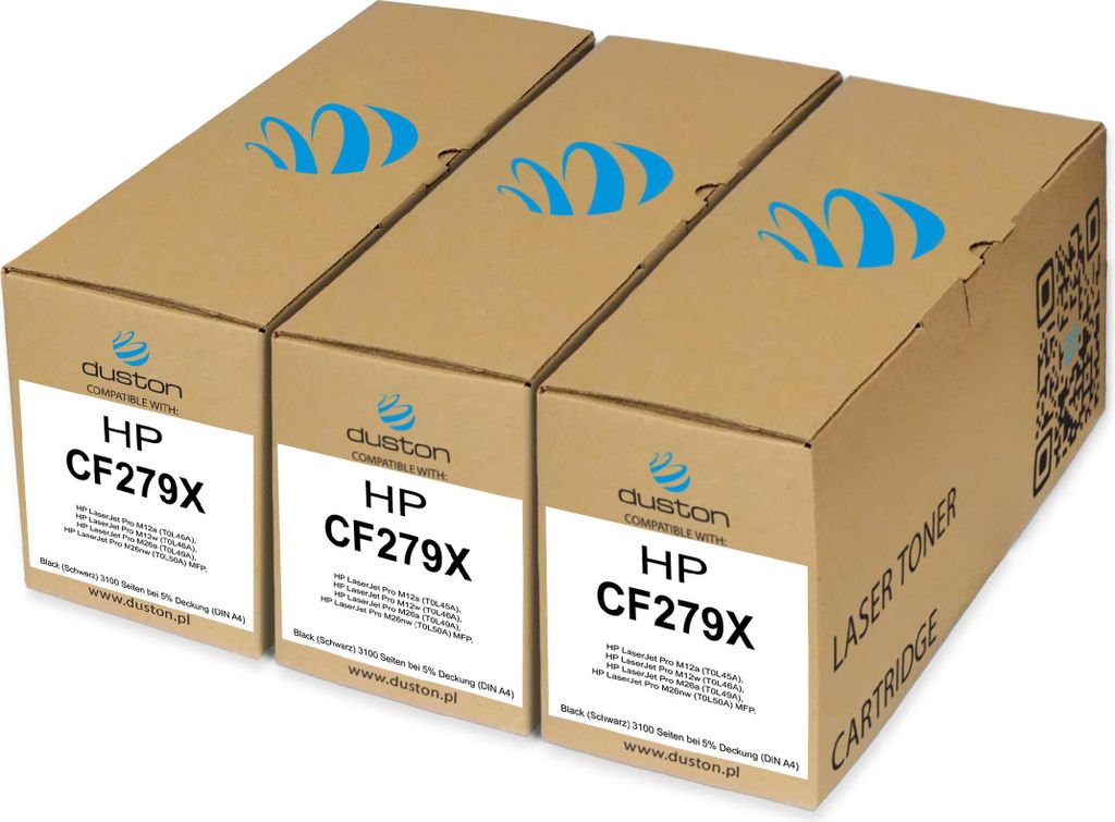 3x CF279X, 79X Toner Druckertoner Patrone Schwarz kompatibel mit HP LaserJet Pro M12 M26 MFP