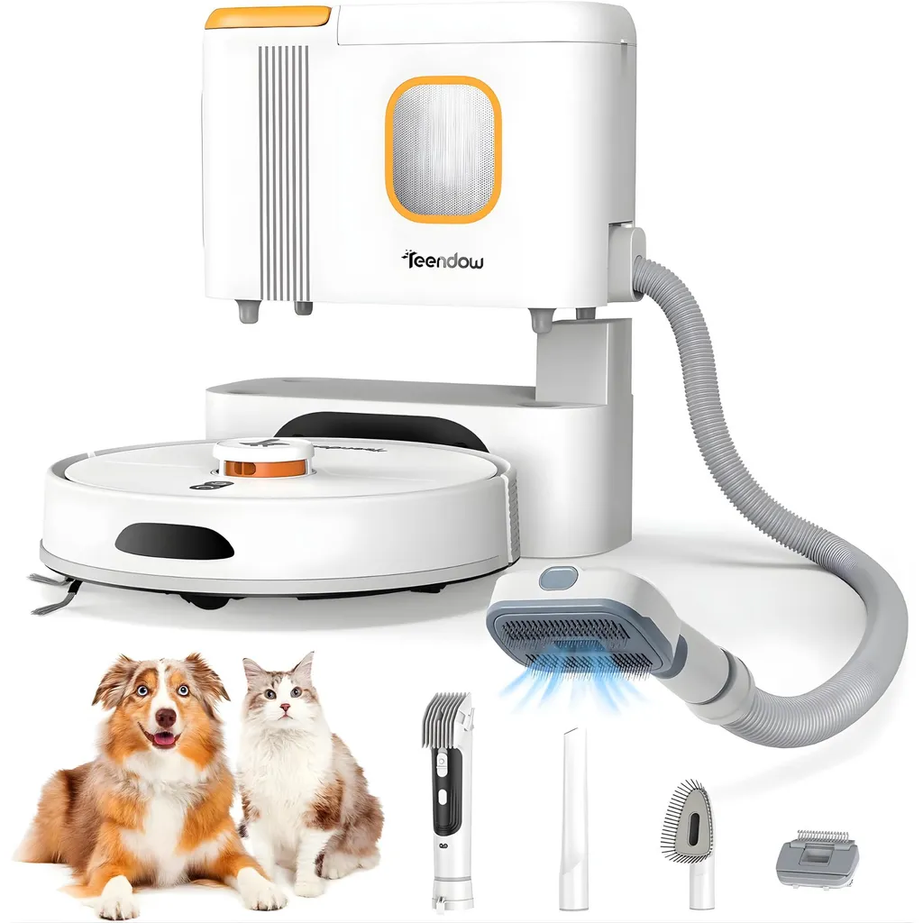 Aspirateur Robot 6000Pa Puissant Idéal Poils d'Animaux Teendow D20S
