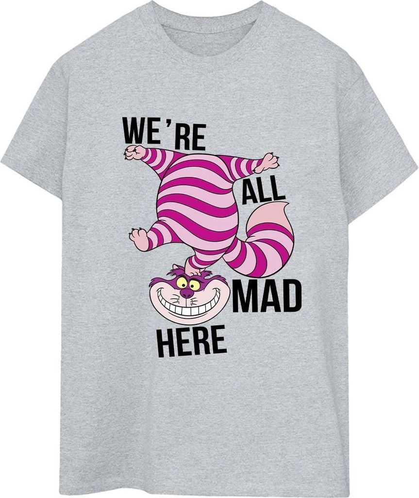 Disney - "Alice In Wonderland All Mad Here" T-Shirt für Damen BI9058 (M) (Grau)