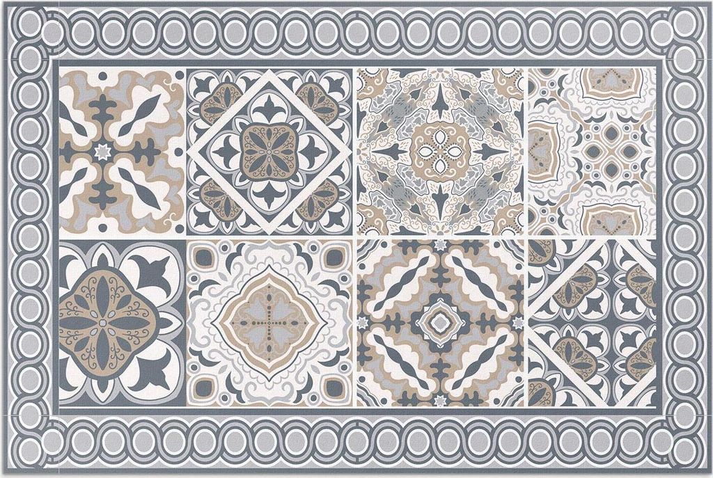 Fliesen und Geflecht dekorative fliesen mosaik – Vinylteppich – 140x210 cm – Outdoor Teppich – Terrasse – Wetterfest – Modern