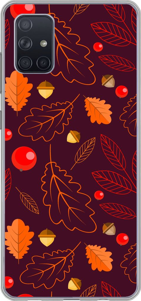 MuchoWow Handyhülle Schutzhülle Hülle für Telefoonhoesje Samsung Galaxy A71 Muster - Herbst - Laub - Mädchen - Kinder - Kinder Silikon Softc...