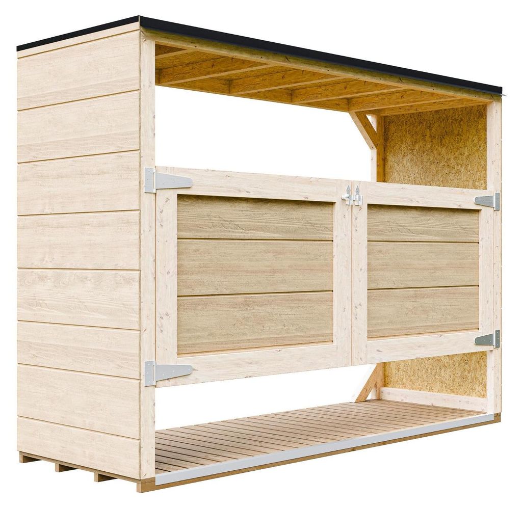 Mülltonnenbox 3er 240L Aus Wetterfest LP Smartside Holz, Mülltonnenverkleidung mit Türen, Garten Mülltonnenbox, Moderne garten box Außen – T...