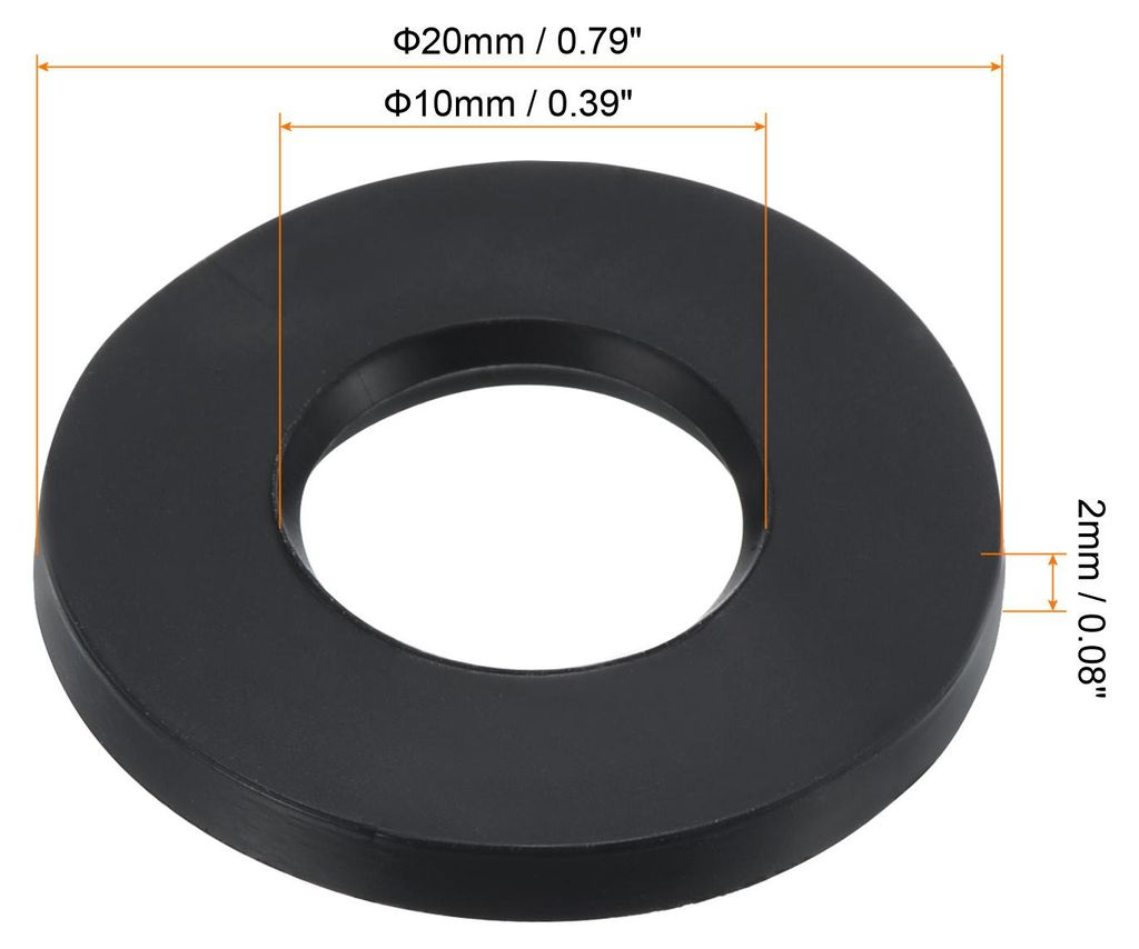 M10 Gummi Flache Unterlegscheiben 12 Pack 10mm ID 20mm AD Dichtungsringe Beilagscheiben Dichtring fš¹r Wasserhahn Rohrleitung Wasser Schlauch Bef...