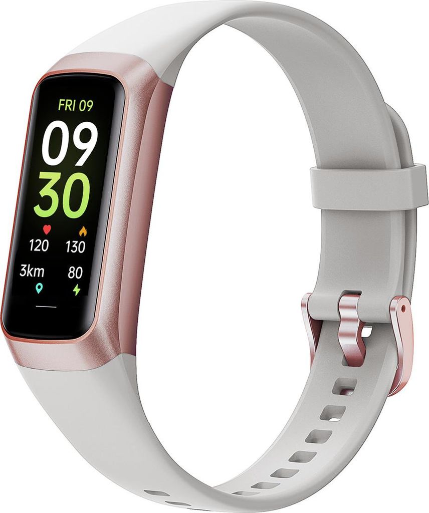 Sport-Smartband mit Schlaf-Erinnerungsfunktion, Gesundheitsüberwachung, Blutdruck- und Herzfrequenzmessung, Schrittzähler (rosa, schwarz, weiß)