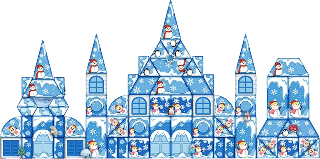 Jeu Éducatif Magnétique Château de Glace pour Développer la Créativité