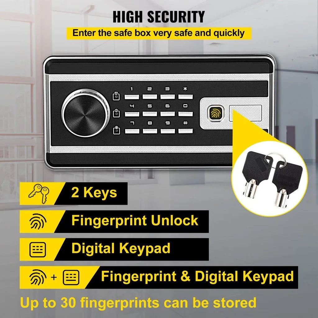 Cassaforte Ignifuga Biometrica - Sicurezza Professionale 1.7 cu.ft - 3
