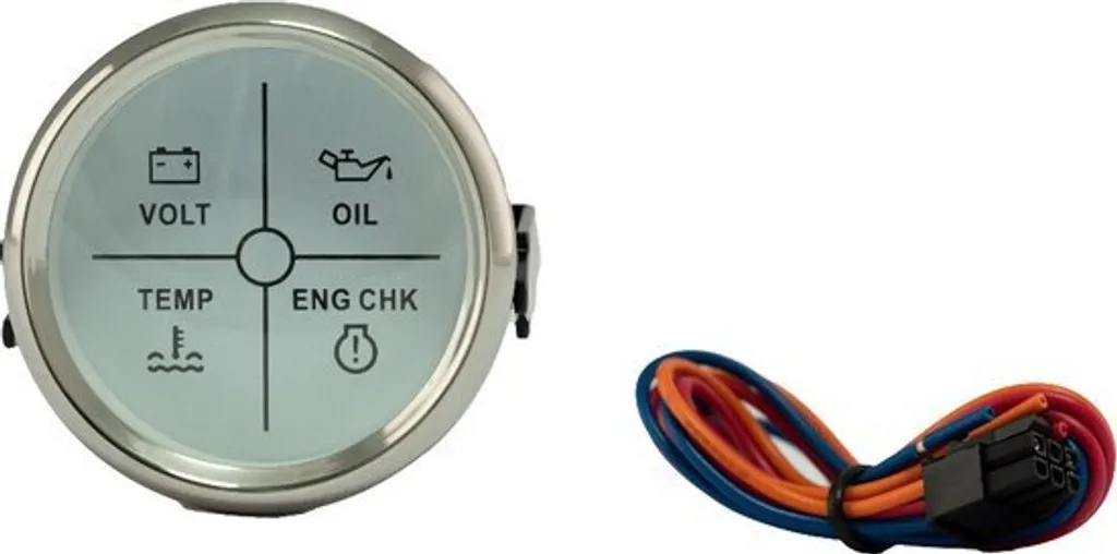Alarme Hollex blanc 4 en 1 multi-tension 9-32V Ø59mm haute précision