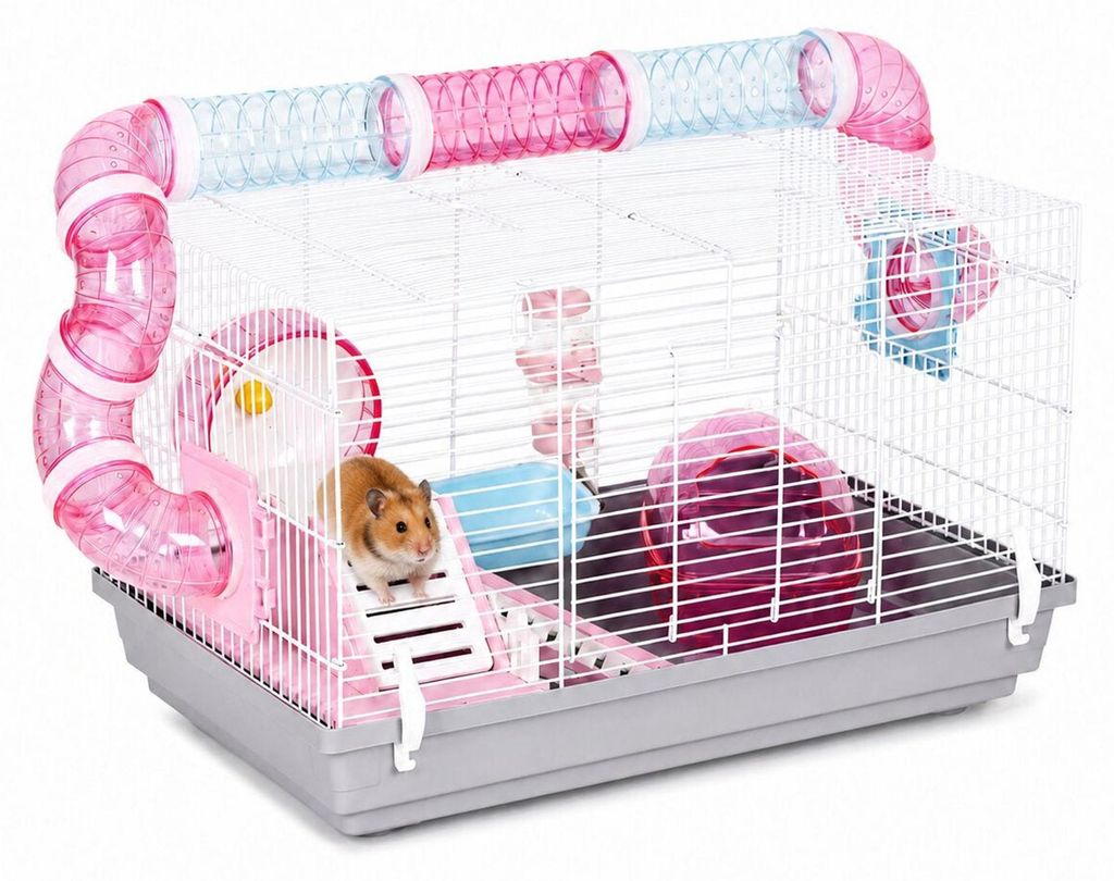 Cage pour rongeurs avec tunnels et accessoires, 62 x 30 x Image du produit 