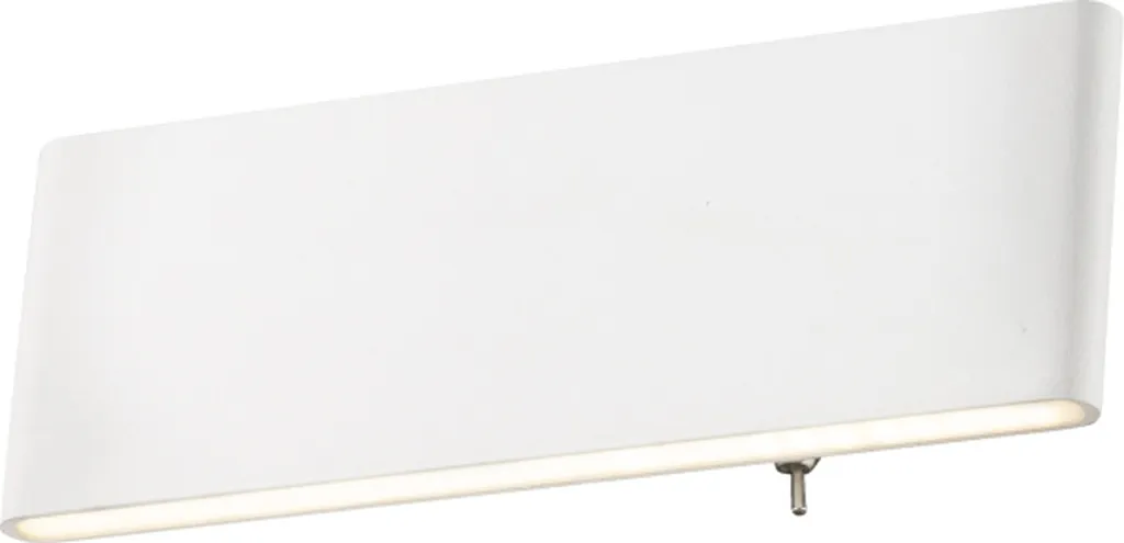 Lampada da Parete Globo Siegfried Bianco 29,5x8cm con Interruttore