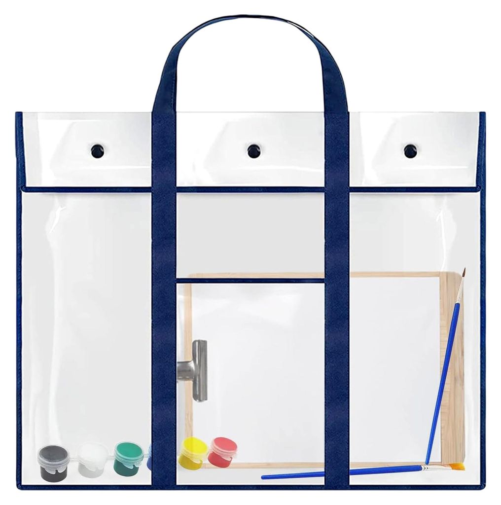 Plakataufbewahrungstasche - Wasserdichte Kunst Organizer Postertasche, PVC Bulletin Holder | Speicherlösung für Kunstportfolio mit Tragegriff, Blau