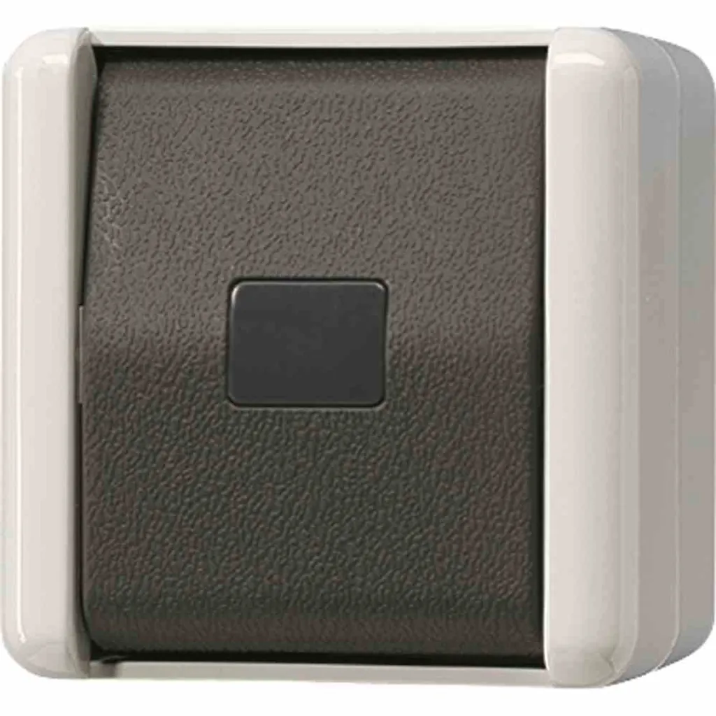 JUNG 831W WG800 Bouton-poussoir unipolaire IP44 calotte grise neutre