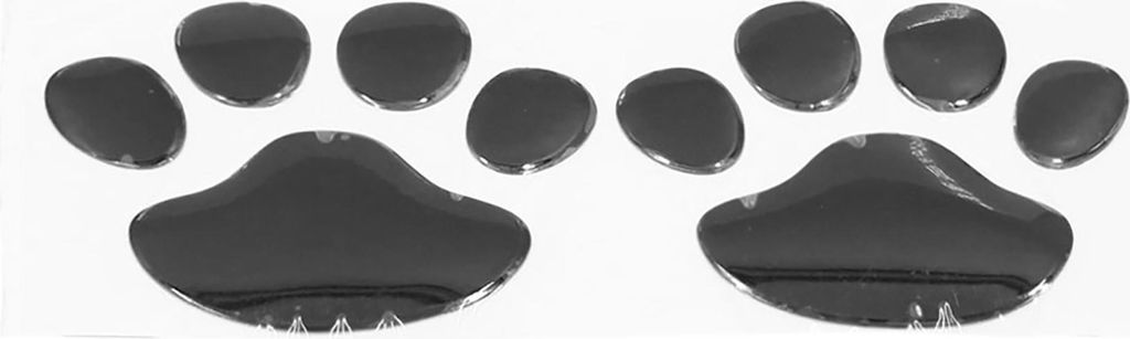 2stk.Auto Bärentatzen-Katzen-Hundefuß-Muster-Aufkleber 3D Reflektierende Aufkleber Schwarz
