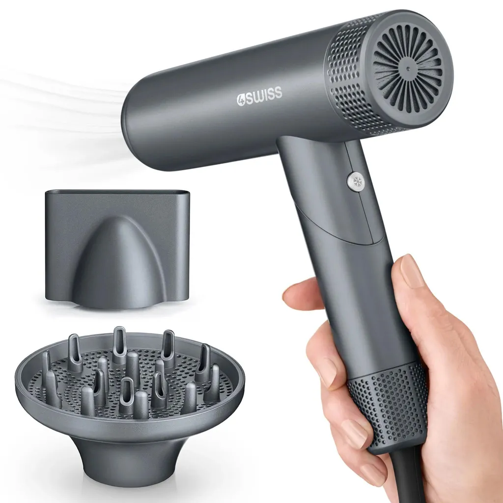 Sèche-cheveux anti-frisottis silencieux 110k tours pour cheveux abîmés
