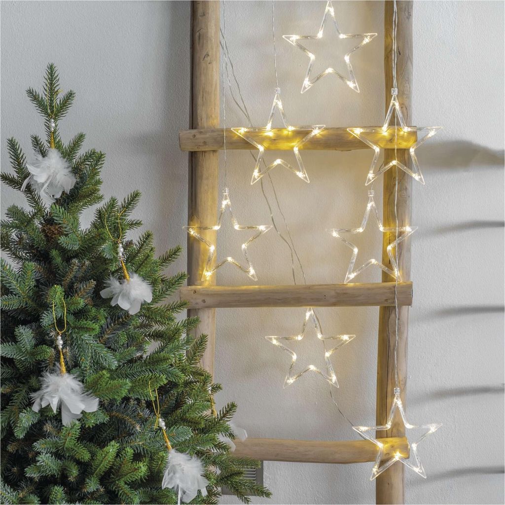Kit Bricolage Noël - 36 étoiles En Bois à Peindre + Accessoires - Décorations Sapin, étiquettes Cadeaux - Pour Enfants