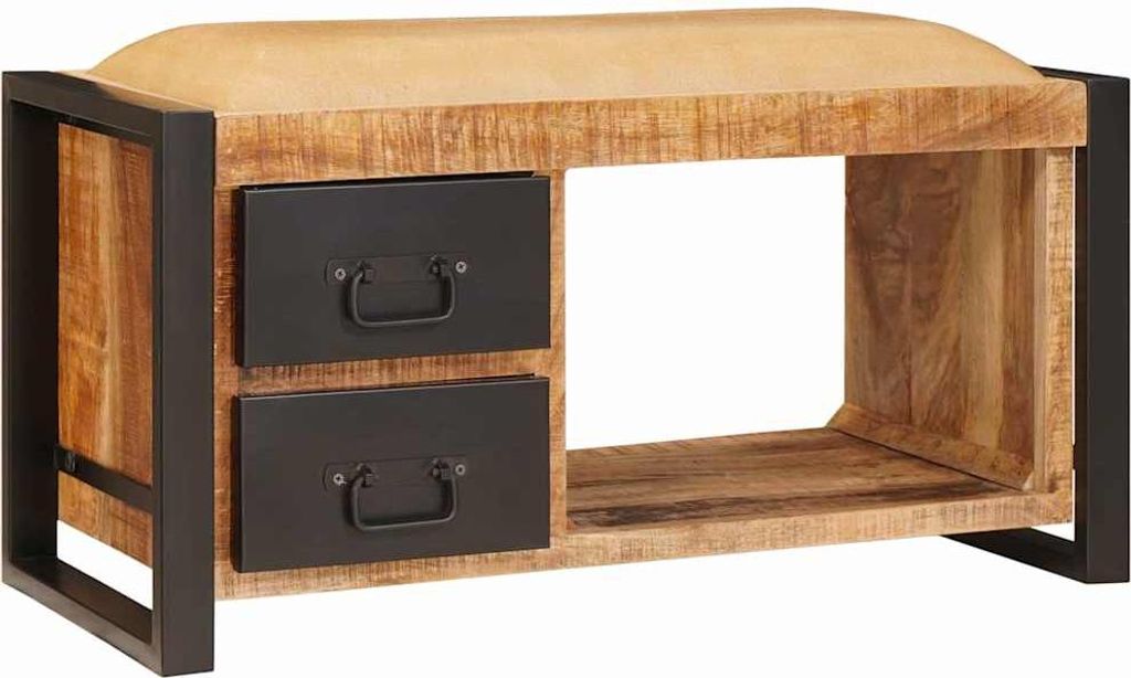Sitzbank mit Stauraum Braun 80 x 35 x 40 cm Massivholz Mango