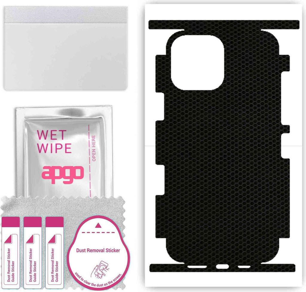 apgo Rückseite + Seiten Schutzfolie, Skin, kompatibel mit Apple iPhone 13 Pro Max, Hinten Displayschutzfolie aus Vinylfolie, kratzfest, einfache M...