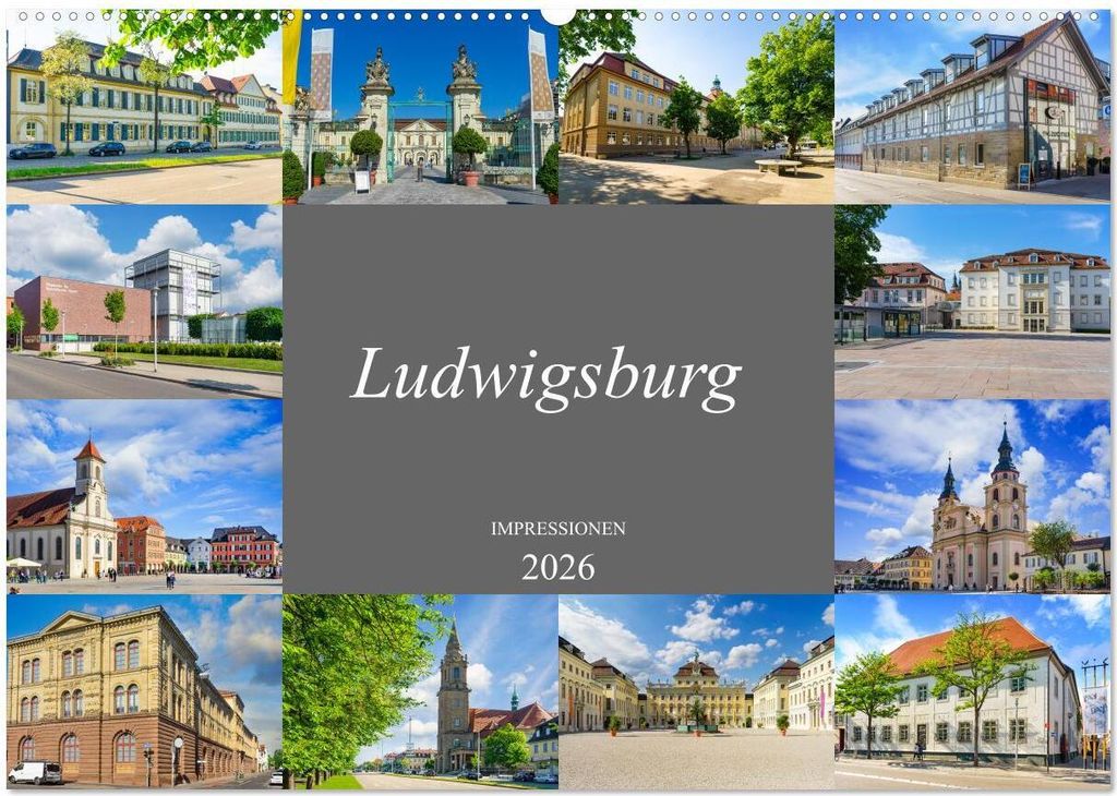 Ludwigsburg Impressionen (Wandkalender 2026 DIN A2 quer), CALVENDO Monatskalender