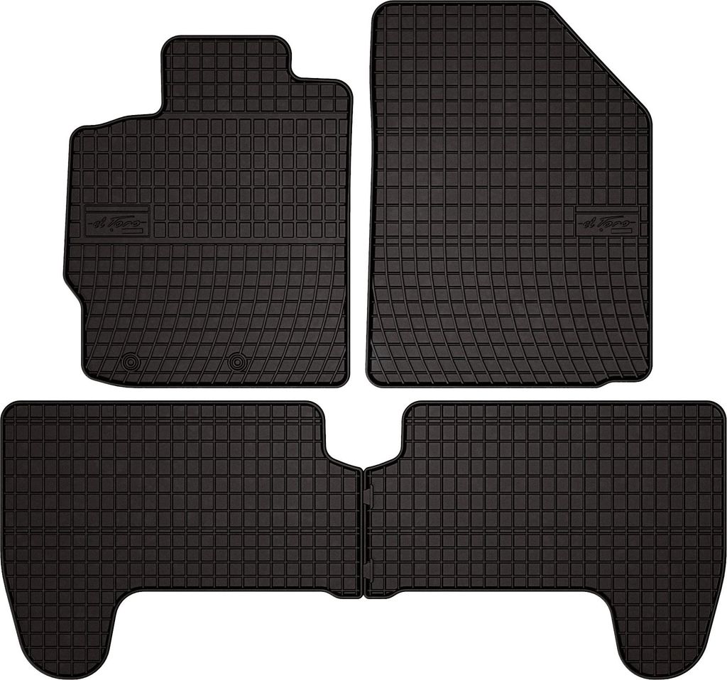 Gummifußmatten passend für Toyota Yaris II (Schrägheck, Bj. 2005-2011) – schwarz, passgenau, mit Befestigungen set 4 Stk. - Gummi-Automatten