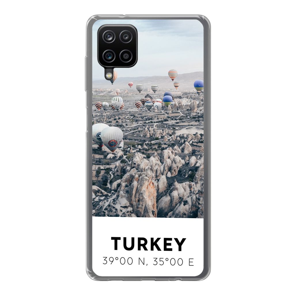 MuchoWow Handyhülle Schutzhülle Hülle für Samsung Galaxy A12 Türkei - Felsen - Luftballons Silikon Softcase Handy Hülle - Bild