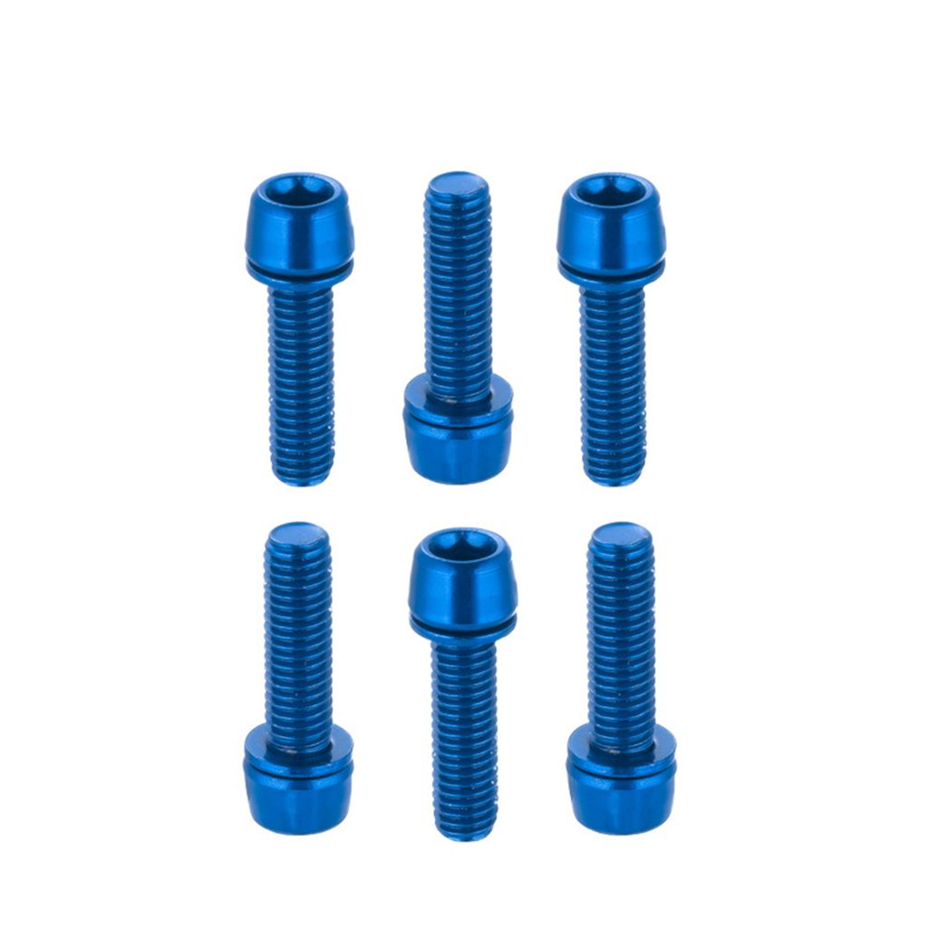 6 Teile/satz M5x18mm Fahrrad Vorbau Schraube Anti-verformung Korrosion-beständig Stahl Einfach zu Installieren Griff Schrauben für Mountainbike-Blau