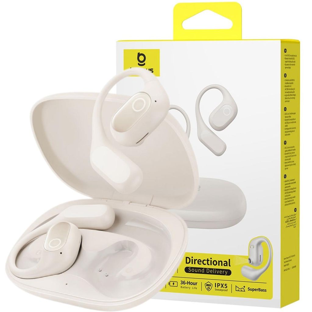 Slúchadlá Baseus Eli 2I Fit s ušnými háčikmi – biele Obrázok produktu 