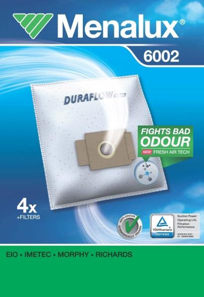 Menalux 6002 Staubbeutel Duraflow Weiß Standardpack Produktbild 