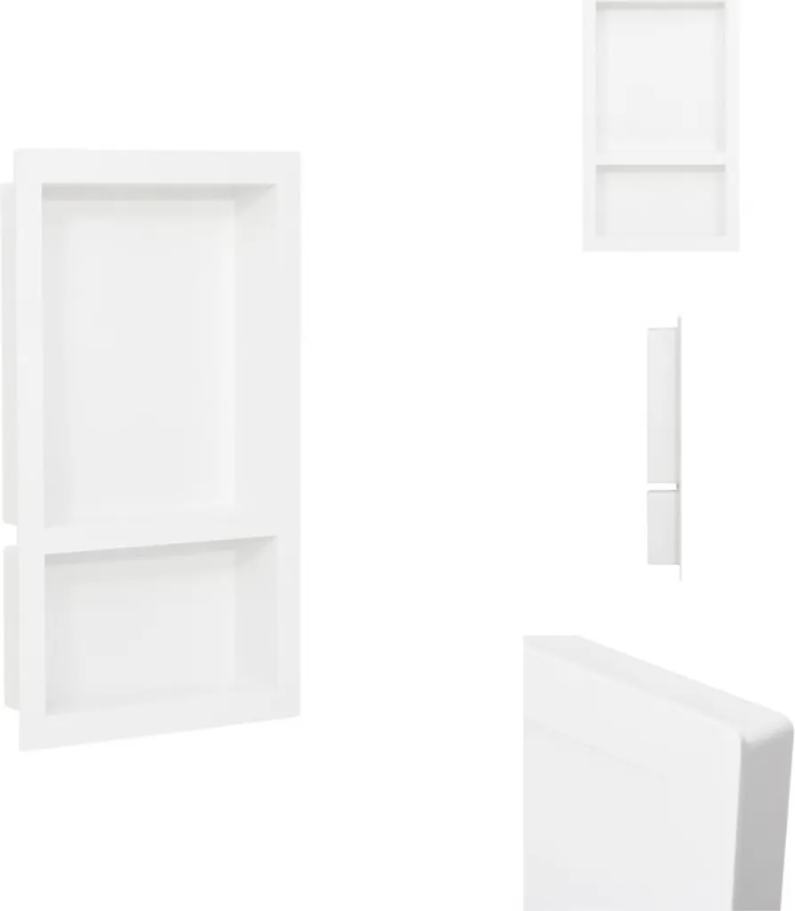 Nicchia Bagno 2 Ripiani Bianco Lucido vidaXL | Tutto in Ordine in Doccia