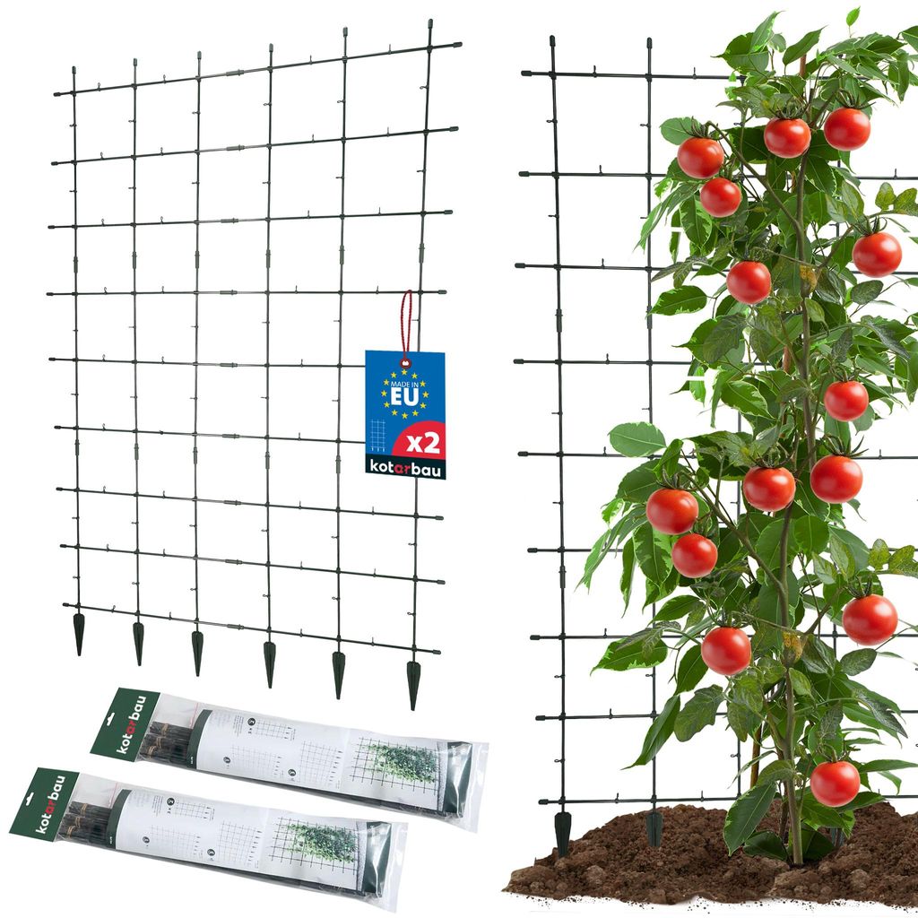 KOTARBAU Modulare Rankhilfe 2er Set 120x180cm 12 Rankgitter je 60x60cm Pflanzenstütze aus Kunststoff für Kletterpflanzen & Gemüse Sichtschutz