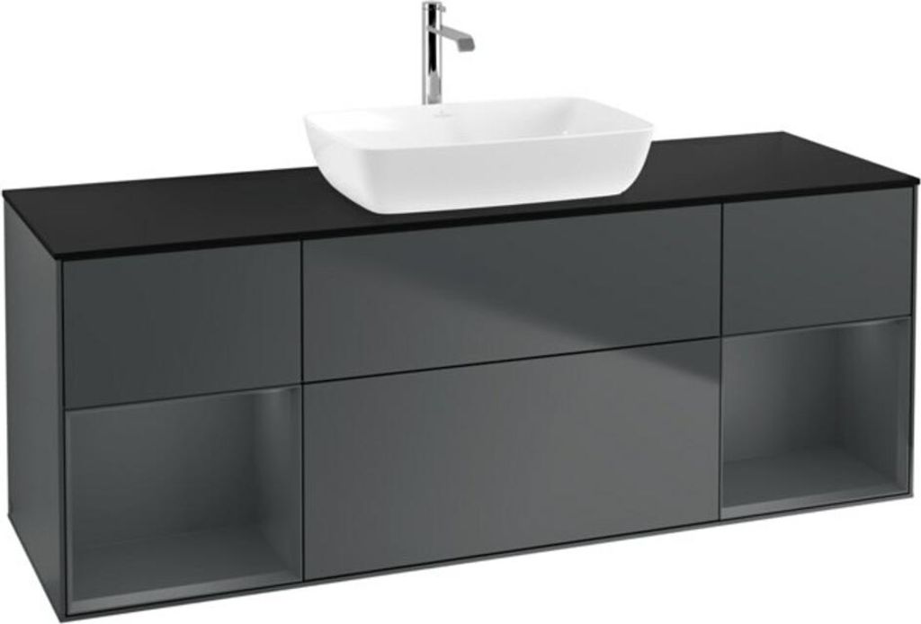 V&B Waschtischunterschrank Finion 160cm, Pl b m, Rg md m Lac, md bl. m Lac