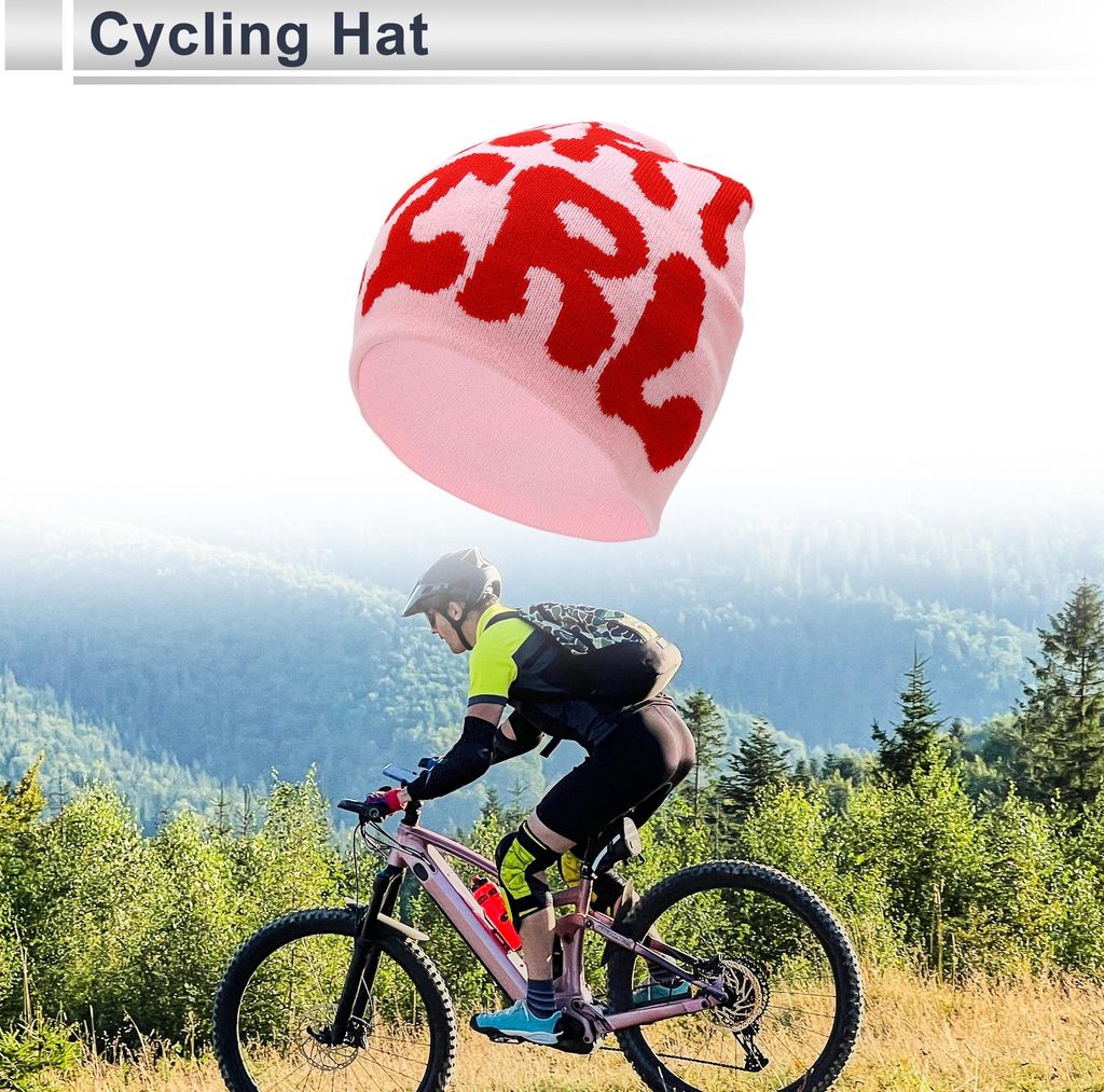 Fahrrad Mütze Warm Komfortabel und Atmungsaktiv Schutzhelm Innenfutter Acryl Hellrosa 20x21cm 1Stk