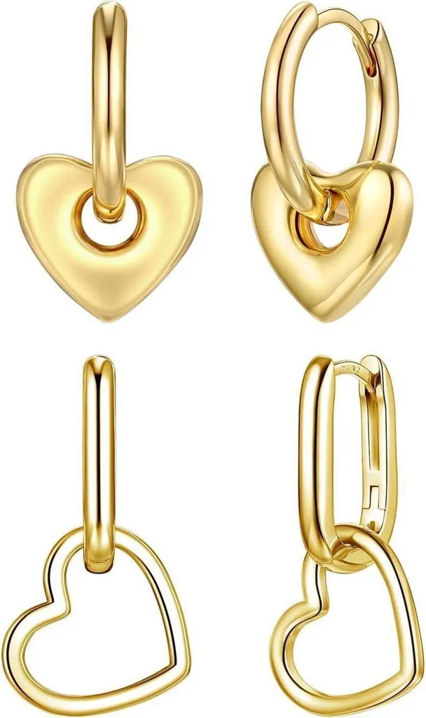 Boucles d'oreilles cœur argent 925 hypoallergéniques pour oreilles fragiles