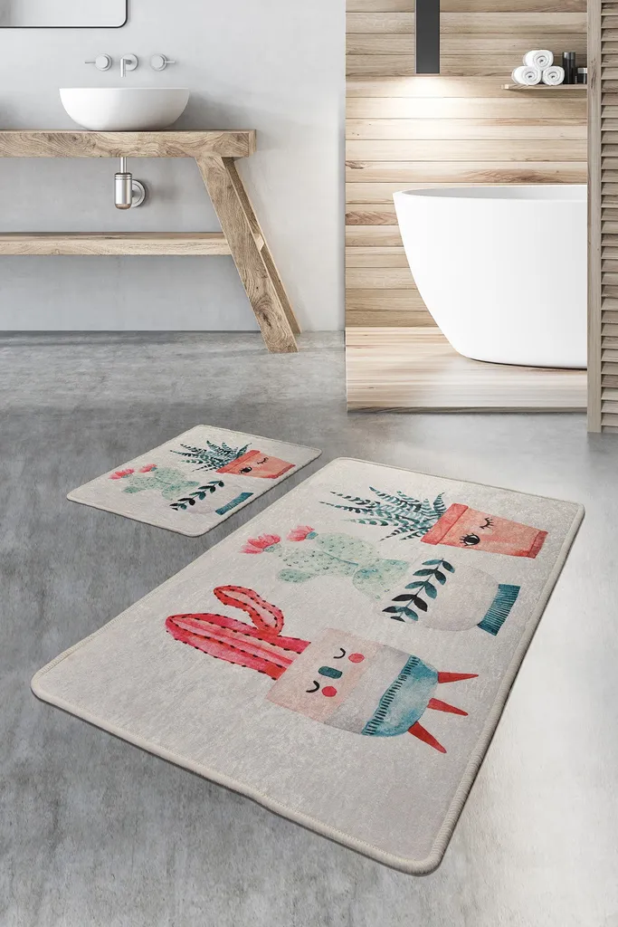 Mijolnir Happy-CHL2358 Tappeto Bagno Design Colorato Velluto 700g