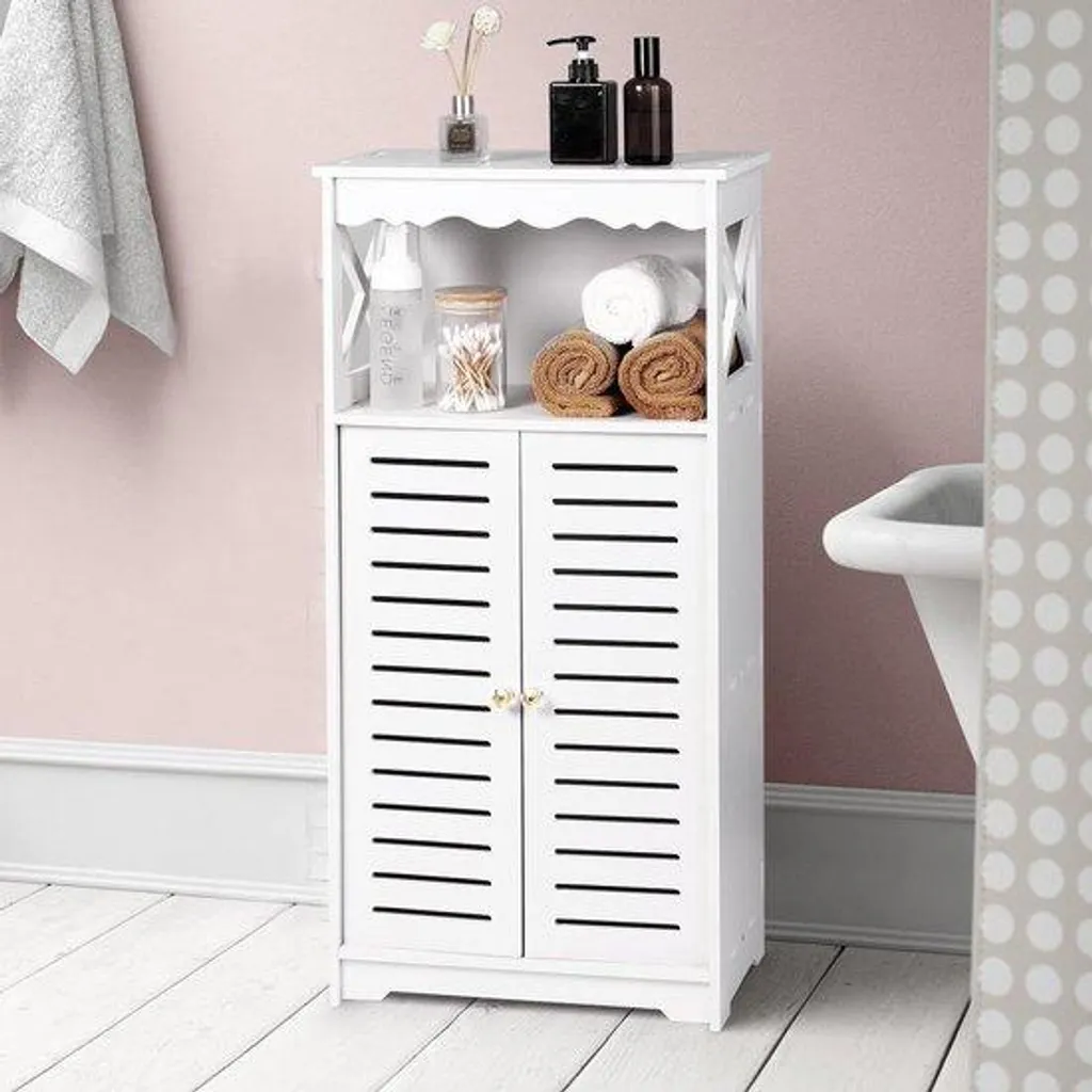 Étagère de rangement blanche pour cuisine et salle de bain meuble bas