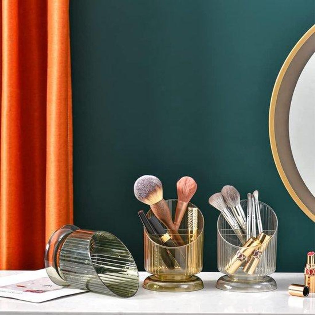Makeup-Organiser aus Acryl, grün, für den Schreibtisch