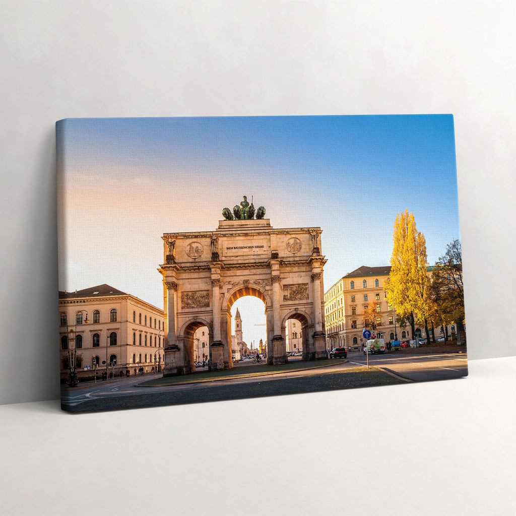 Triumphbogen in München – Leinwandbild Wandbild – 60x40 cm – Leinwandbilder – Wandbilder – Schlafzimmer – Flur