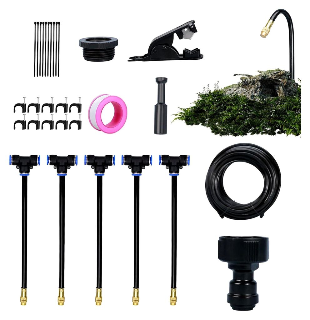 Automatisches Bewässerungssystem für Garten - Schnellanschluss mit hohem Druck für Sprühberegnung in Park, Terrasse, Balkon, Pflanzkübel, Hof