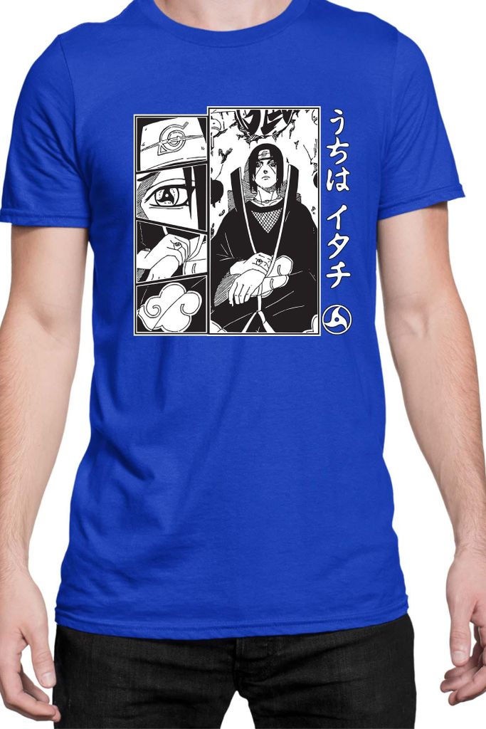 Herren T-Shirt Naruto Itachi Uchiha 03, Man S / Blau