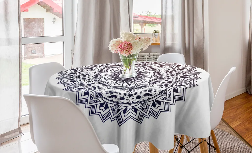 Decorazione Cucina Boho: Tovaglia Rotonda Mandala ABAKUHAUS 150 cm
