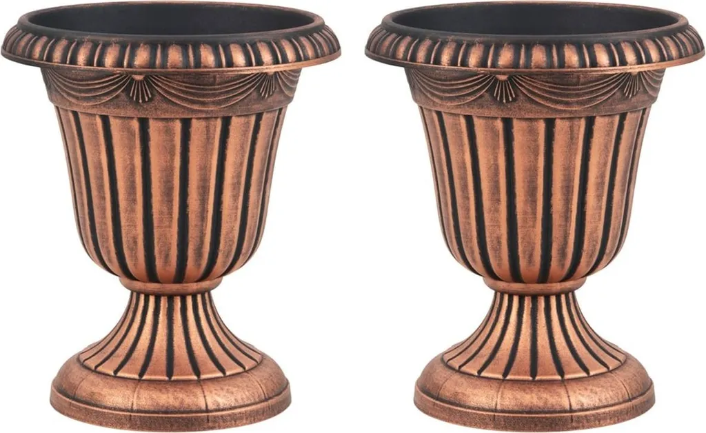 Vases Médicis de Jardin 46,5 cm en Bronze avec Trou de Drainage, Lot de 2
