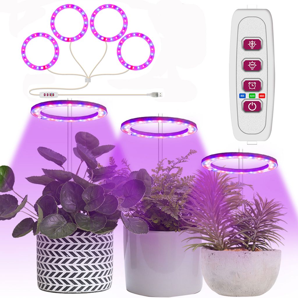LED Pflanzenlampe Wachstumslampe Vollspektrum Pflanzenlicht Timer Grow Licht DHL 