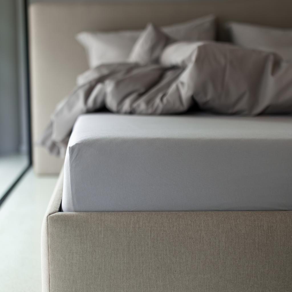 HEDDA Bettlaken aus Jersey-Elasthan Premium, hellgrau, Größe 180 × 200 cm