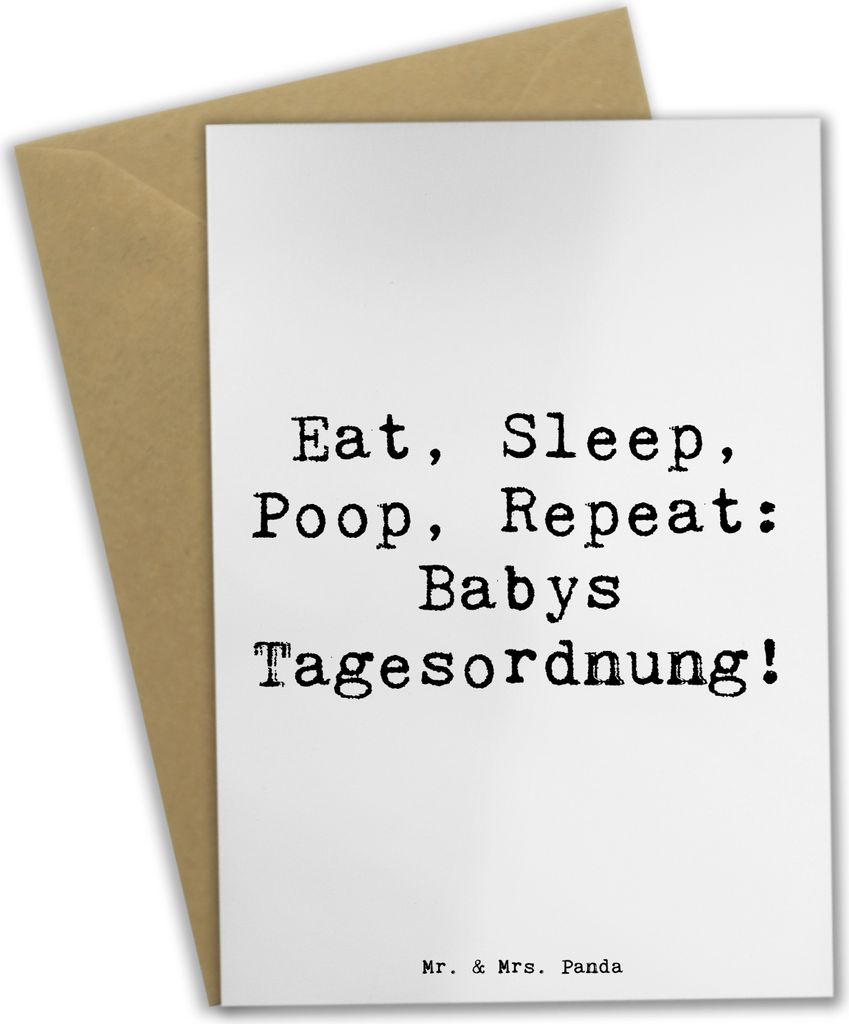 Mr. & Mrs. Panda babykarte Spruch Baby Alltag - Weiß - Geschenk, humorvoll, Familienleben, dankeskarten, Liebe, Verwandte, einzigartige Designs, e...