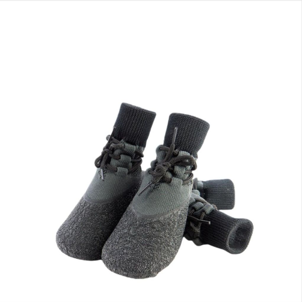 INF Wasserdichte Anti-Rutsch-Hundeschuhe mit Bändern 4er Set Pfotenschutz S