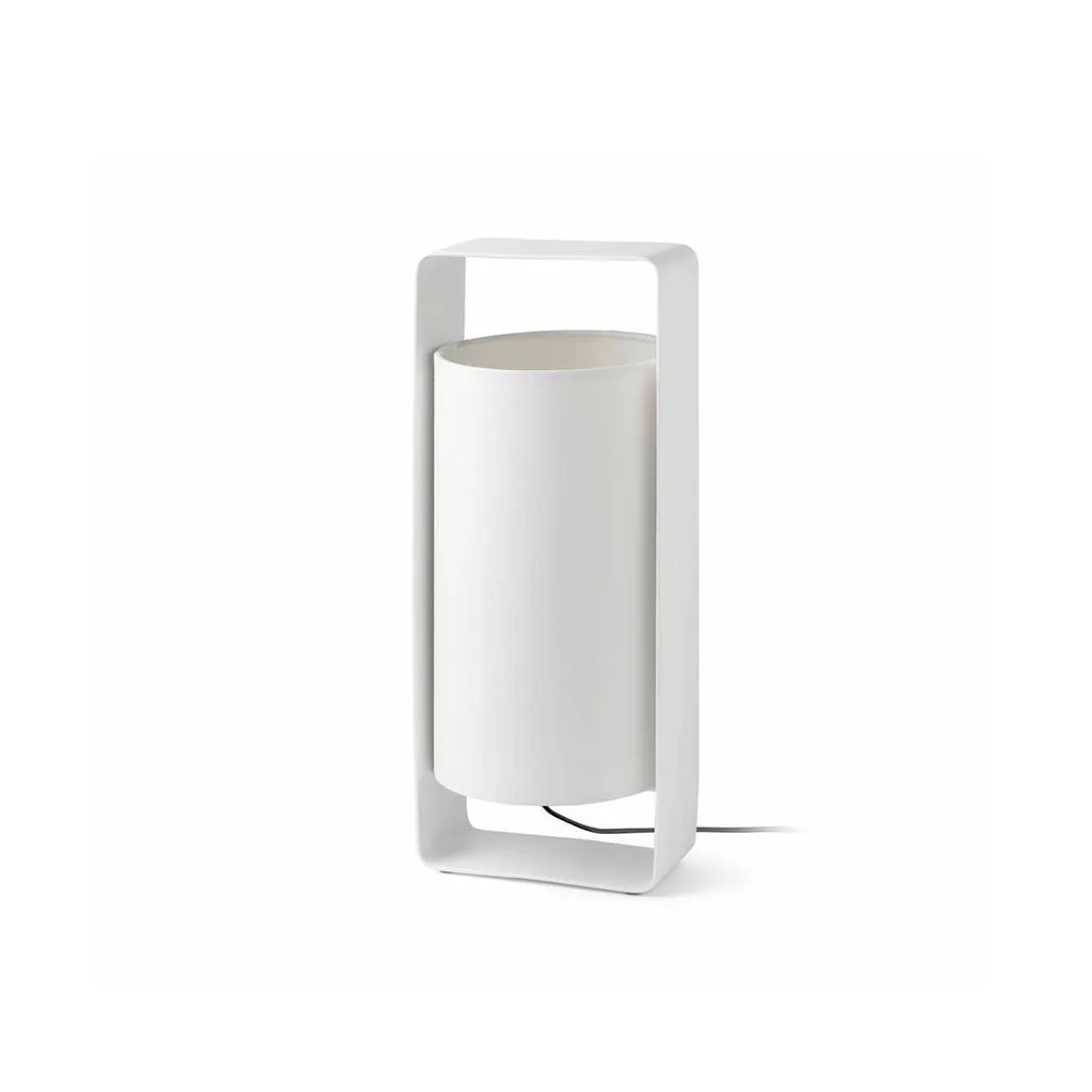 Lampe de chevet design LULA avec abat-jour blanc en tissu doux