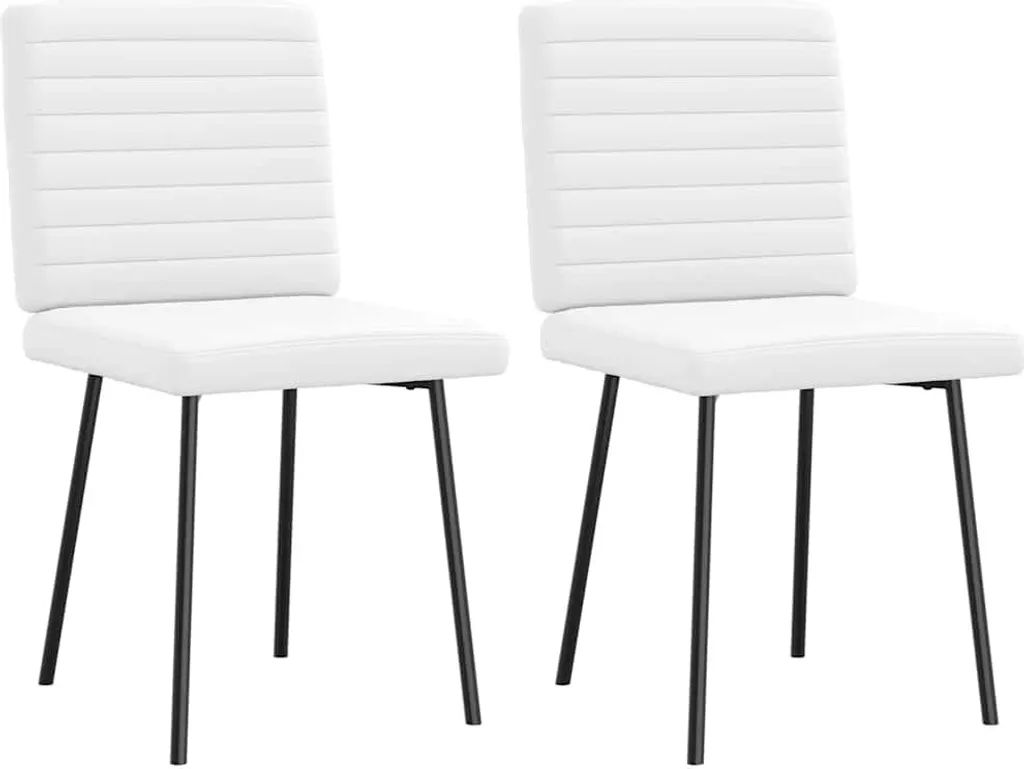 2 Sedie Sala da Pranzo Similpelle Bianca | Arredo Living Moderno Luxury