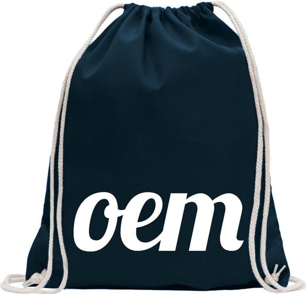 Kiwistar - Turnbeutel - dunkelblau - OEM Motiv 1 - Fun Rucksack Sport Beutel Gymsack Baumwolle mit Ziehgurt