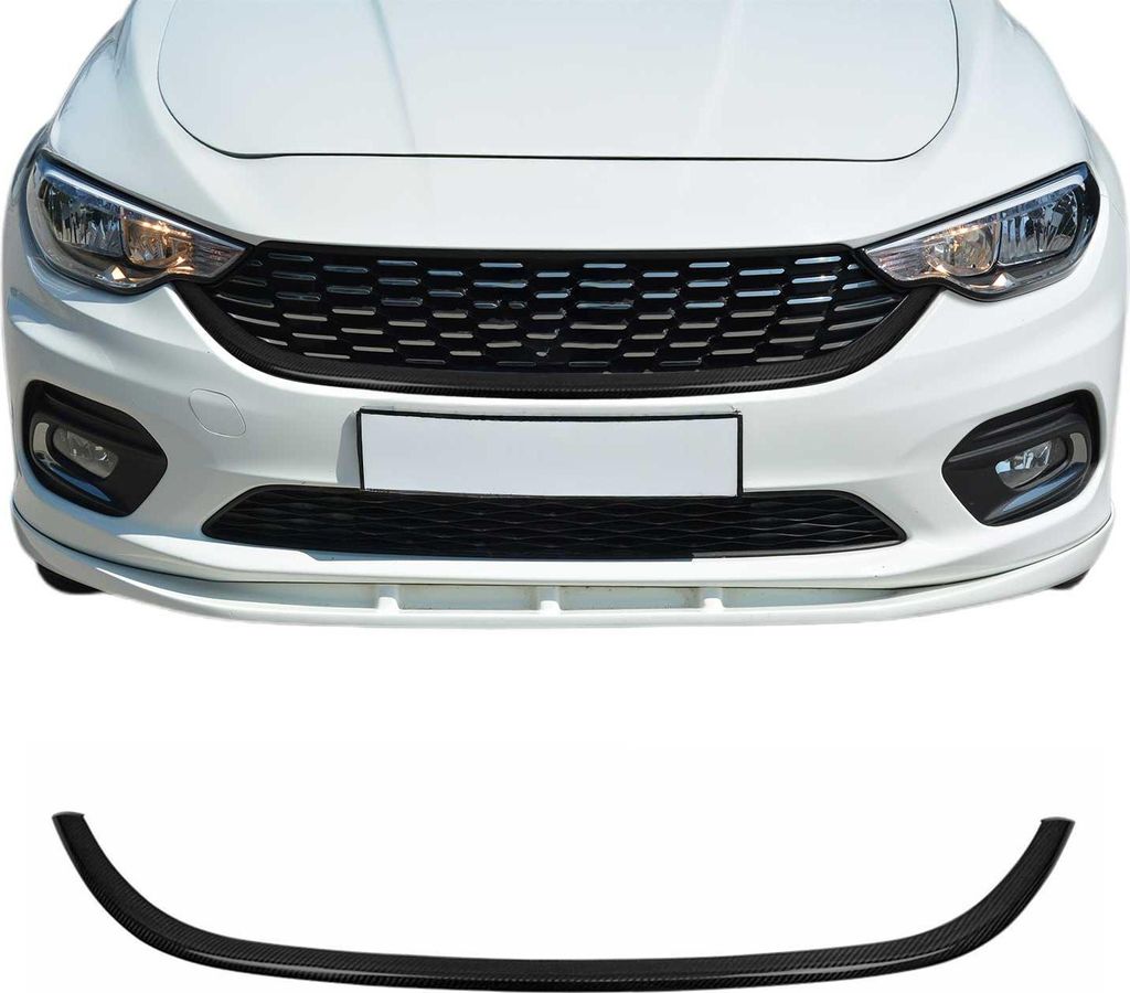 Kühlergrill Leisten Grillleisten für Fiat Tipo 2015-2025 Kohlefaser Schwarz 1tlg