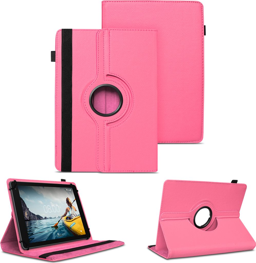 Tablet Tasche für Medion Lifetab 10 10.1 Zoll Hülle Schutzhülle Case 360 DrehbarFarben:Pink