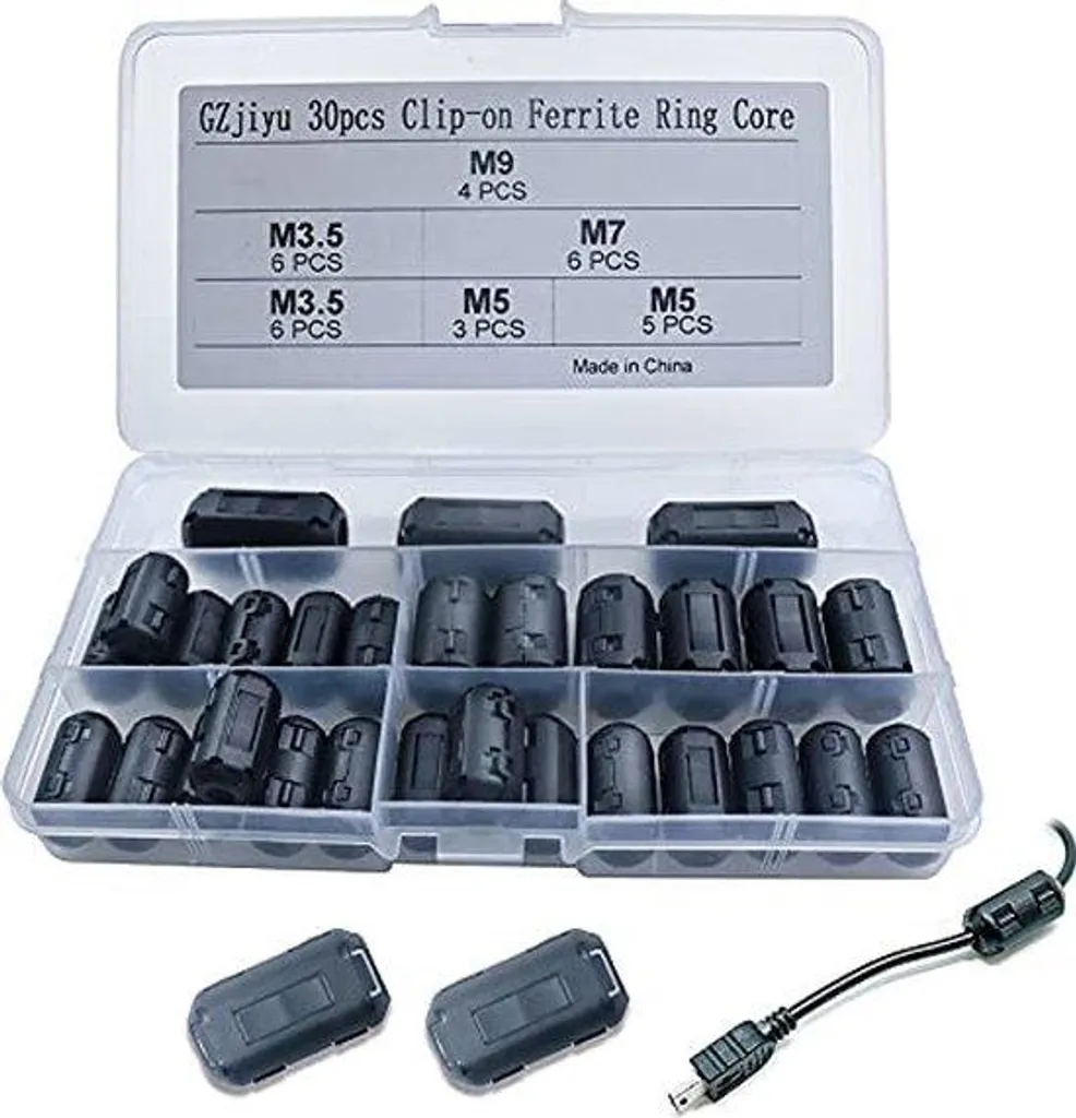 Filtre ferrite haute densité 3.5-9mm clipsable pour protection RFI EMI