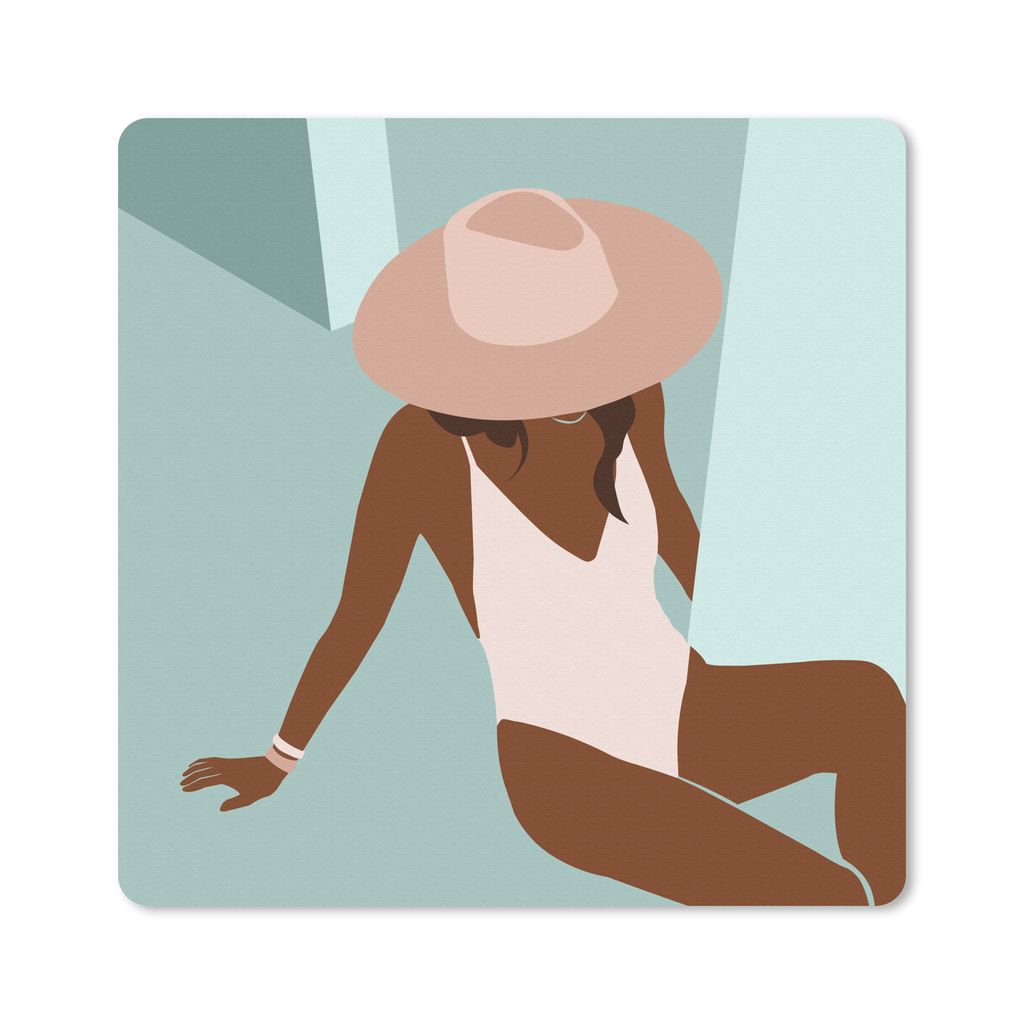 MuchoWow Mauspad Mousepad Sommer - Frauen - Kleidung 30x30 cm - Mousepads - Maus Mat - Pad - Mausunterlage - Gaming